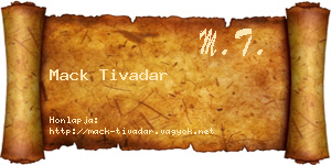 Mack Tivadar névjegykártya
